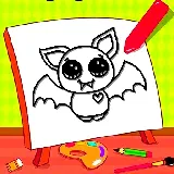Easy Kids Coloring Bat
